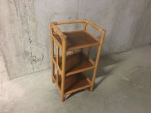 Etagère basse en rotin années 60