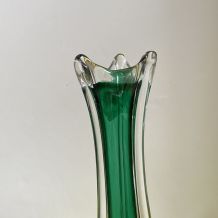 Green crystal vase