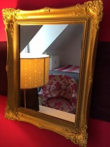 Miroir ancien doré 50 x 42cm style Napoléon 3