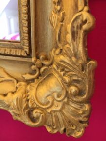 Miroir ancien doré 50 x 42cm style Napoléon 3
