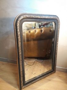 mirior noir et or napoleon III  belle moulure tres ancien  8