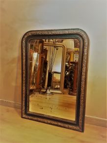 mirior noir et or napoleon III  belle moulure tres ancien  8