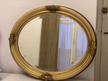 Oval mirror gold finish 62x50cm