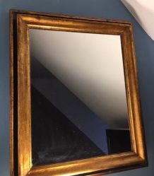 Miroir ancien bois doré 48 cm x 40 cm début XXe