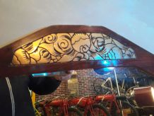 miroir octogonale  or et bois   81x47  tres bonne etat