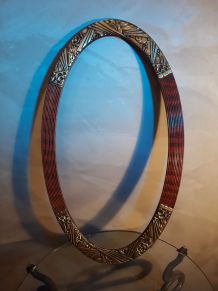  monture encadrement ovale    pour miroir  ou cadre or et bo