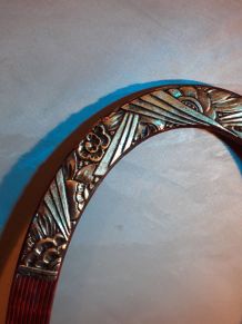  monture encadrement ovale    pour miroir  ou cadre or et bo