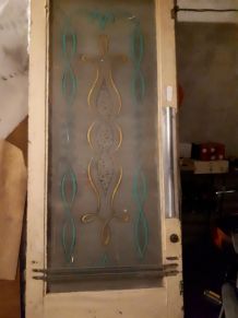 Porte double vitré, bistrot, années 50/60