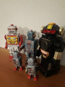 lot de 5 robots en metal et plastique vintage 1960 a 70 en e