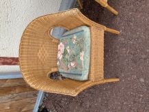 Fauteuils rotin vintage 