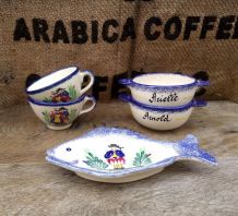 Joli ensemble en faïence bretonne