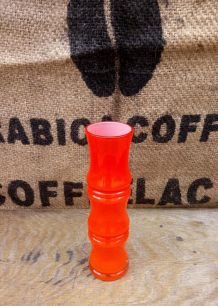 Joli vase en opaline orange - Années 70