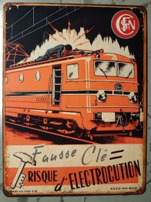 Plaque métal vintage Train