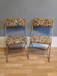 chaises pliantes Lafuma avec tissu imprimé fleurs