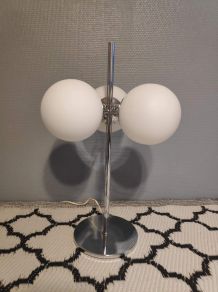 lampe 3 globes en opaline blanc mat