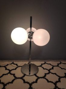 lampe 3 globes en opaline blanc mat