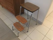 Tabouret marche-pied en formica années 70