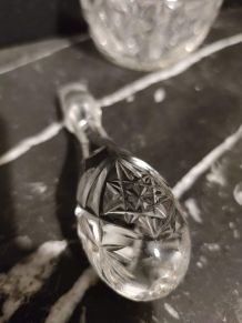 carafe cristal avec jante cylindrique en argent 800 