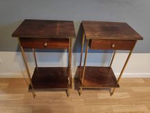 chevets formica et laiton avec tiroir et tablette