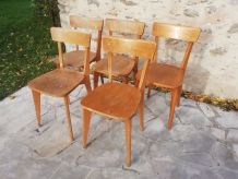 Lot de 5 chaises scandinaves années 60/70