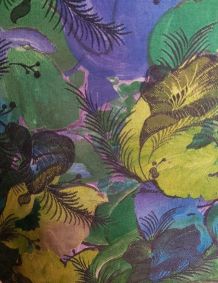 90 jupe crayon imprimé tropical vert violet XS
