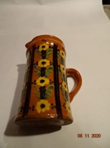  Grand pichet provençal fleuri ancien  pot vase carafe