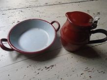 Plat à oeuf et pot couvert 