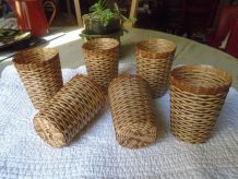 Protège verres en osier