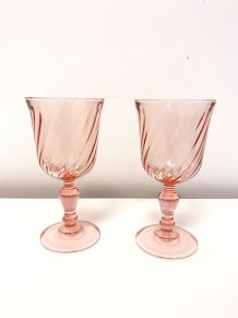 Verres de vins cristal rose