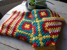 Plaid en crochet coton perlé