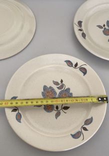 4 assiettes faïence sologne vintage 