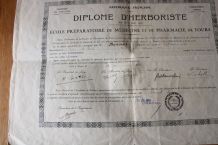 Diplôme herboriste année 1931