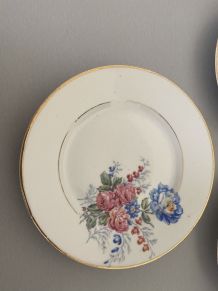 4 assiettes porcelaines fleuris vintage 