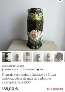 Vase antique français 1900 Gustave de Bruyn