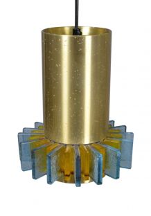 Suspension jaune et bleu