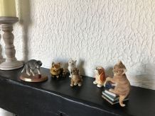 Lot de 6 figurines animaux ceramique et résine