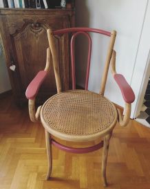 Fauteuil Baumann bois et cannage