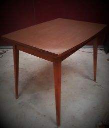 table scandinave dessus formica pied bois   avec ralonge155 