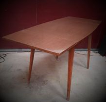 table scandinave dessus formica pied bois   avec ralonge155 