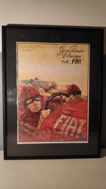 affiche publicitaire Fiat encadrée imprimée en Italie