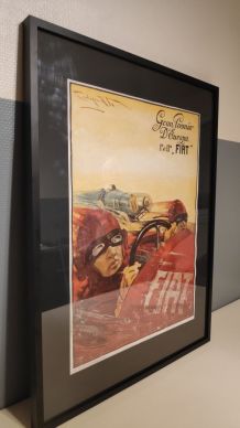 affiche publicitaire Fiat encadrée imprimée en Italie