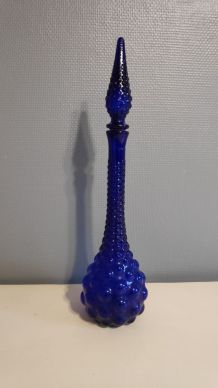 carafe italienne gouttes d'eau bleu cobalt avec bouchon 