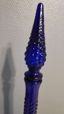 carafe italienne gouttes d'eau bleu cobalt avec bouchon 