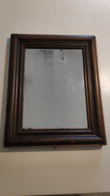 miroir ancien au mercure et cadre bois