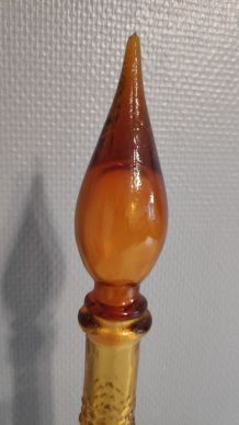 carafe empoli ambrée avec bouchon gouttes d'eau