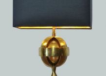 Lampe en laiton doré astrolabe 