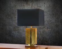 LAMPE DE TABLE EN LAITON MASSIF 1970 XXL