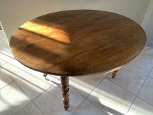 Table rabats ovale Louis Philippe pieds tournés et rallonge