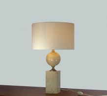 LAMPE BARBIER EN TRAVERTIN 1970