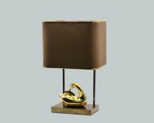 LAMPE DE TABLE VINTAGE CYGNE EN LATION